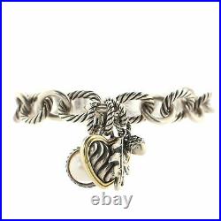 David Yurman Oval Link Charms Bracelet Sterling Silver and 18K Yellow Gold with