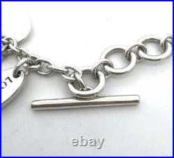 Designer Lois Hill Sterling Silver Beaded Scroll Hammered Disc Charm Bracelet