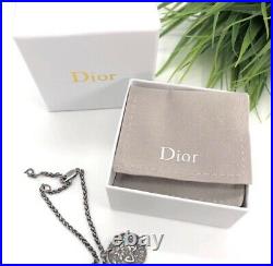Dior Authentic Vintage Gunmetal Silver CD Logo Coins Key Charm Bracelet With Box