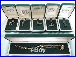 Disney Sterling Silver Charm Bracelet with 6 Charms Winnie the Pooh & 5 others