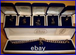 Disney Store Sterling Silver Charm Bracelet Limited Edition 6 FRIENDS CHARMS NIB