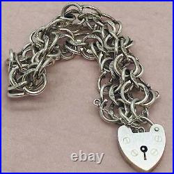 Double Link Silver Charm Bracelet
