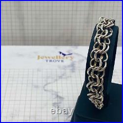 Double Link Silver Charm Bracelet