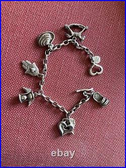 Dower And Hall Silver Charm Bracelet With 6 Charms