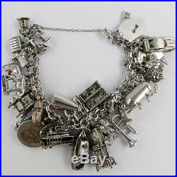 ELCO STERLING SILVER 34 CHARMS with BRACELET 106 Grams BEAU DANECRAFT WELLS Estate