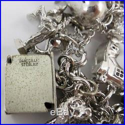 ELCO STERLING SILVER 34 CHARMS with BRACELET 106 Grams BEAU DANECRAFT WELLS Estate