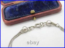 Edwardian Sterling Silver Acorn Forn Charm Bracelet with Sixpence 1902 Antique