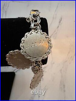 Elco Heavy Thick Sterling Silver Charm Bracelet 58.3grms