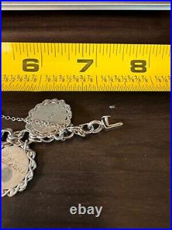 Elco Heavy Thick Sterling Silver Charm Bracelet 58.3grms