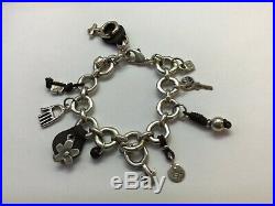 Estate Find Uno de 50 Silver-plated Charm Bracelet 7.5-8