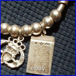 Estate Sterling Silver 925 Charms Cuff Bracelet 44 Grams