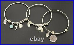 Extraordinary Life Sterling Silver 925 Religious Faith Cross Charm Bracelets Lot