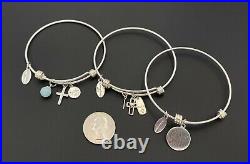 Extraordinary Life Sterling Silver 925 Religious Faith Cross Charm Bracelets Lot