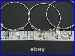 Extraordinary Life Sterling Silver 925 Religious Faith Cross Charm Bracelets Lot