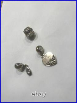 FULL Authentic Pandora Lot 21 Charms Bracelet ALL ALE 925 STERLING SILVER Apple