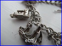 Fine Vintage Hallmarked silver charm bracelet