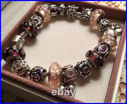 Full Authentic Pandora Charm Bracelet 8 with 21 Sterling Silver 925 ALE Charms