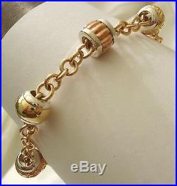 GENUINE 9K 9ct SOLID Gold & SILVER SERENITY BEADS CHARM BRACELET