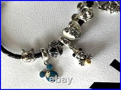 GENUINE Disney Pandora Bracelet with 10 Charms (Rare & Retired)