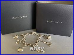 GENUINE Georg Jensen Vintage Sterling Silver 925 Heavy Charm Bracelet With Box