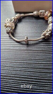 GENUINE Silver 925 Pandora Bracelet With 13 Silver Charms