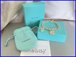 GENUINE Tiffany & Co Vintage Sterling Silver 925 Charm Bracelet & Box, Stunning