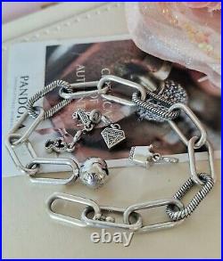 Genuine Authentic Pandora Me Link Bracelet 17cm Plus 4 Charms 598373 S925 Ale