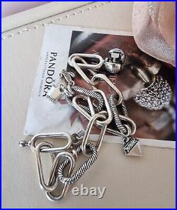 Genuine Authentic Pandora Me Link Bracelet 17cm Plus 4 Charms 598373 S925 Ale