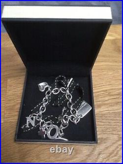 Genuine Links Of London Classic Silver Bracelet & Charms With Harrods Receipt