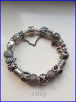 Genuine PANDORA Silver Bracelet with charms