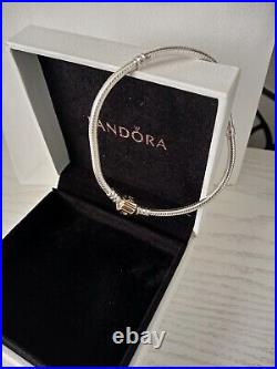 Genuine Pandora 14K Gold Clasp 2 Tone Silver Charm Bracelet 20cm RRP £285