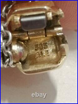 Genuine Pandora 14ct Gold Clasp Silver Charm Bracelet 18 Charms. Rare/retired