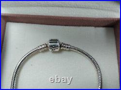 Genuine Pandora Bracelet -6 Genuine Pandora Charms -Original Box -ALE 925 Silver