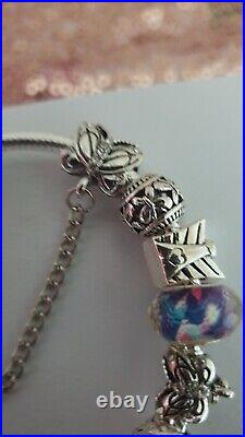 Genuine Pandora Bracelet Butterfly Clasp +Charms S925 ALE 19 cm+ Pandora Box