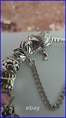 Genuine Pandora Bracelet Butterfly Clasp +Charms S925 ALE 19 cm+ Pandora Box