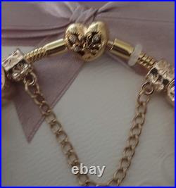 Genuine Pandora Bracelet Gold Family Tree & Gold charms shown. 20 cms + Box Genuine Pandora Bracelet Gold Family Tree & Gold charms shown. 20 cms + Box