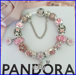 Genuine Pandora Bracelet Poetic Bloom Clasp +Charms S925 ALE 19 cm+ Pandora Box