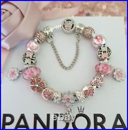 Genuine Pandora Bracelet Poetic Bloom Clasp +Charms S925 ALE 19 cm+ Pandora Box