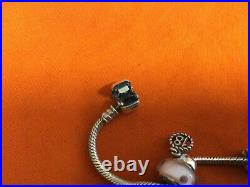 Genuine Pandora Charm Bracelet With 10 Charms