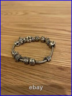 Genuine Pandora Silver Bracelet Inc All 13 Charms RRP £350