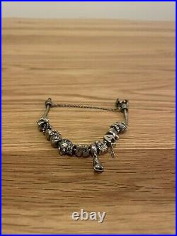 Genuine Pandora Silver Bracelet Inc All 13 Charms RRP £350