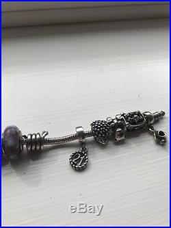 Genuine Pandora Silver Charm Bracelet With Charms