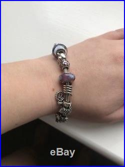 Genuine Pandora Silver Charm Bracelet With Charms