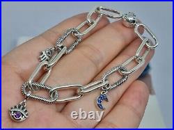 Genuine Pandora Silver Me Link Bracelet With Charms 18cm? S925 ALE