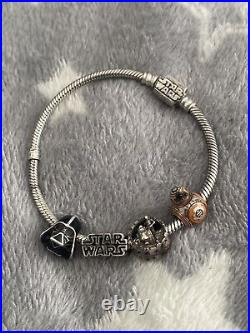 Genuine Pandora Star Wars Bracelet With 4 Charms Ale925 Lfl Freepost Uk