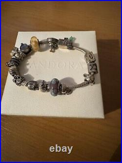 Genuine Pandora charm bracelet with charms