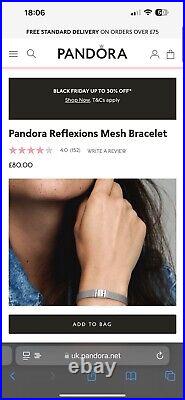 Genuine Pandora reflection bracelet with charms