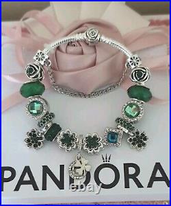 Genuine Silver Pandora Charm Bracelet With Rose Clasp +Charms 19cm & Pandora Box