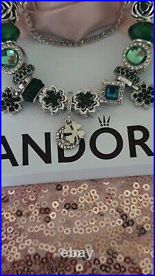 Genuine Silver Pandora Charm Bracelet With Rose Clasp +Charms 19cm & Pandora Box