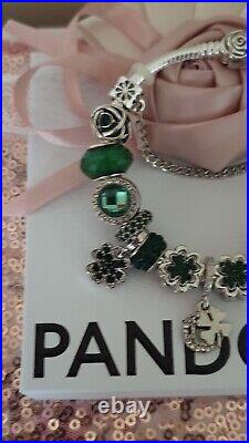 Genuine Silver Pandora Charm Bracelet With Rose Clasp +Charms 19cm & Pandora Box